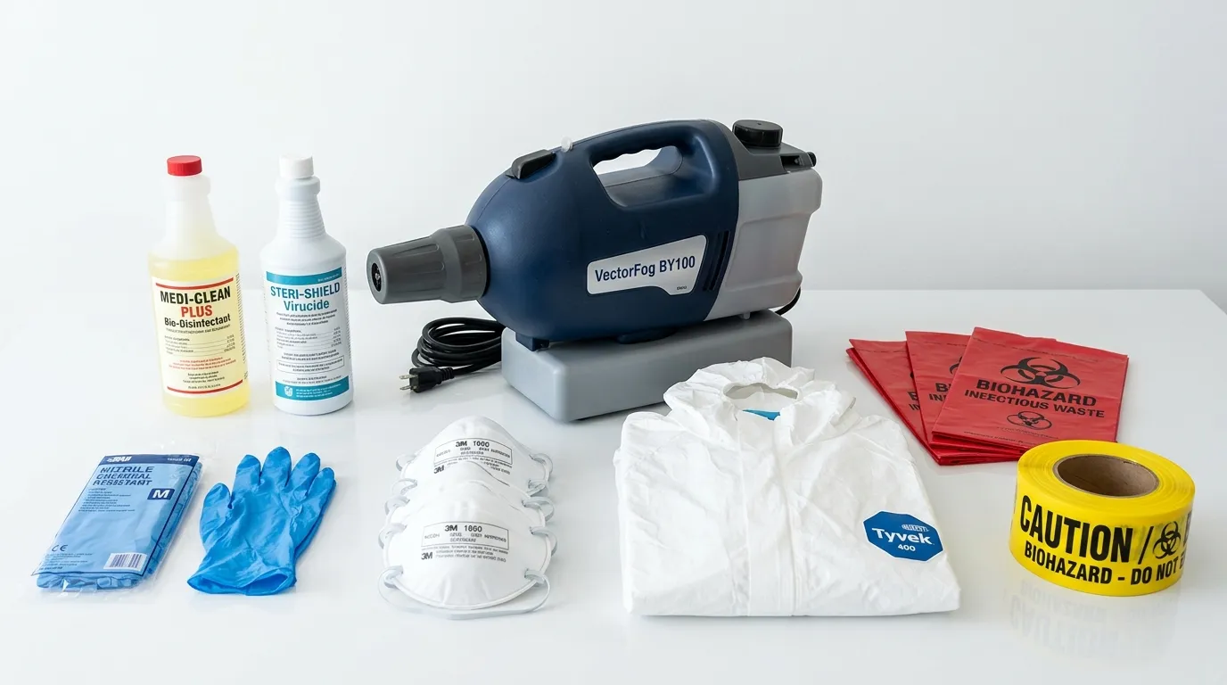 Professional biohazard remediation crew working in East Rancho Dominguez